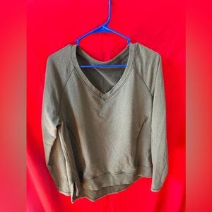 lululemon athletica Olive Green V-Neck Pullover